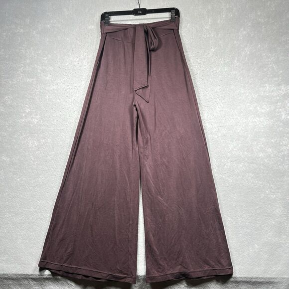 Fabletics Pants Womens Size Large Chris Washed Tricot Pant in Expresso Wide Leg - Picture 1 of 11